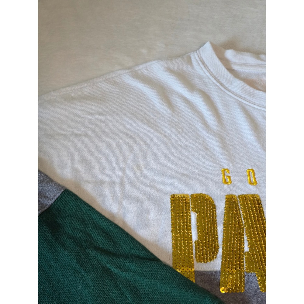 PINK Victoria's Secret Green Bay Packers Sequin Sweatshirt Grey Green XS RARE - Picture 6 of 9
